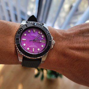 Custom Purple Seiko Watch - Automatic Movement